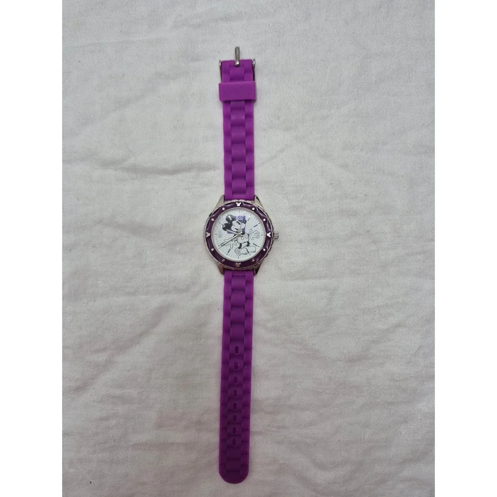 Disney Parks Mickey Mouse Watch Unisex OS Purple Y2K Silicone Strap Retro Disney